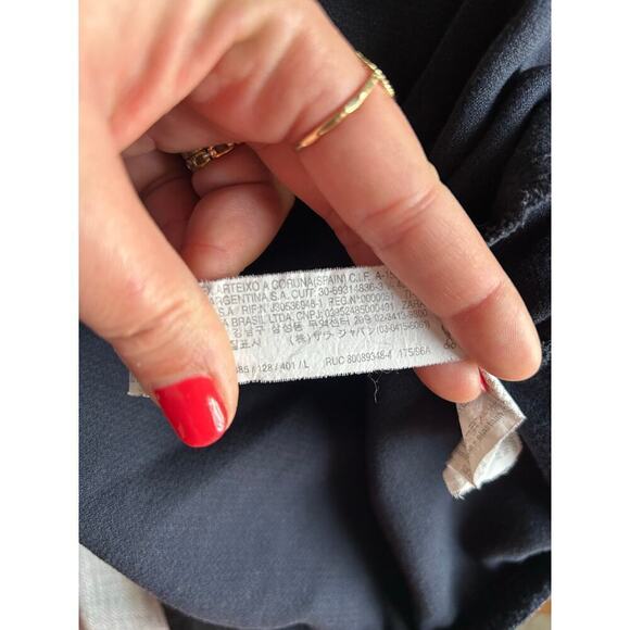 Zara Trafaluc Navy Knit Crewneck Ribbed Hi-Lo Hem Shirt Dress - Large - Picture 10 of 10